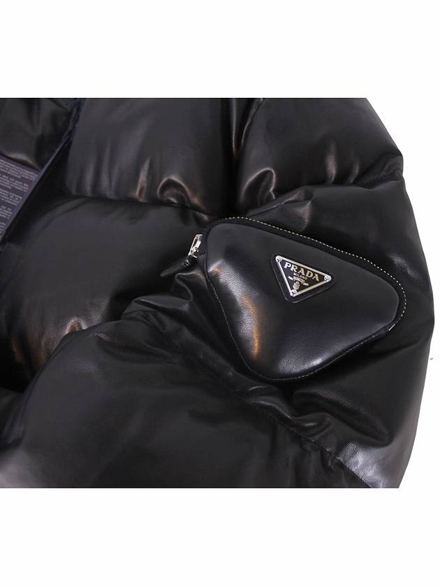 Men s Leather Triangle Pocket Zipper Padding UPW400 1ZFE F0002 - PRADA - BALAAN 8