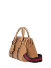 Bauletto Web Striped Tote Bag Brown - GUCCI - BALAAN 3