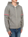 Cotton Milano Armband Zip Up Hoodie Light Grey - THOM BROWNE - BALAAN 5