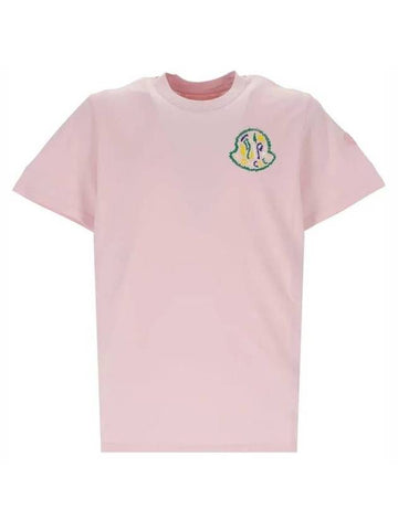 Print Logo Short Sleeve T-Shirt Pink - MONCLER - BALAAN 1