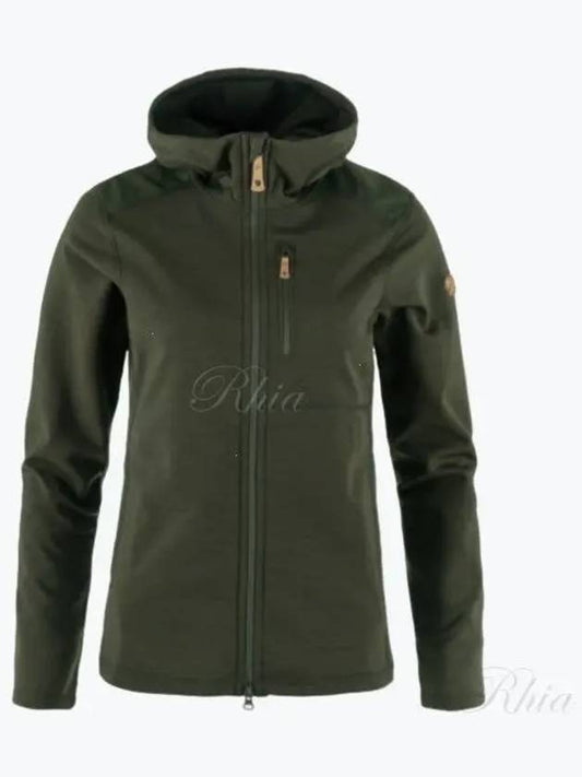 Women s Keb Fleece Hoodie Deep Forest 86990662 W Black - FJALL RAVEN - BALAAN 2