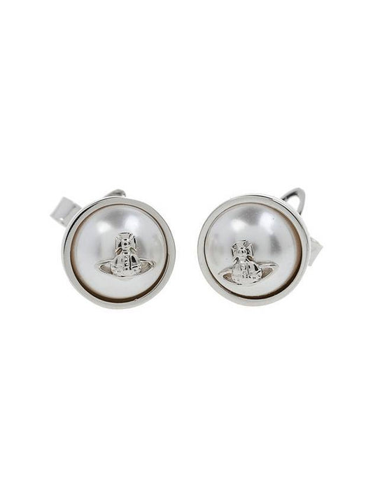 Olga Pearl Small Earrings Silver - VIVIENNE WESTWOOD - BALAAN.