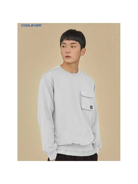 Men's Pocket Sweatshirt Light Melange Grey - OFFGRID - BALAAN 1