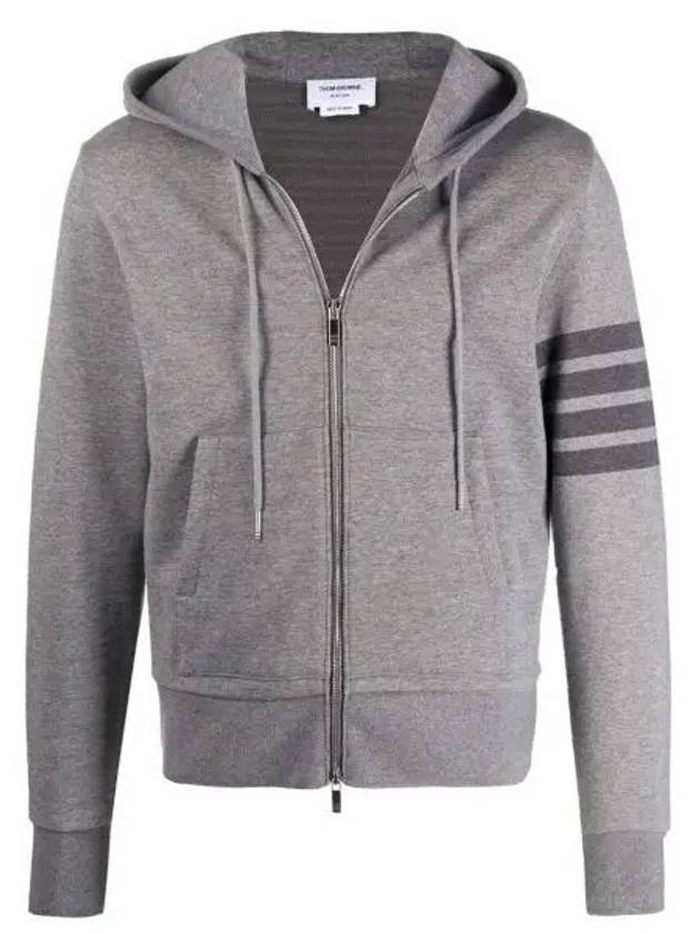 Men's Diagonal Armband Loopback Relaxed Fit Zip Up Hoodie Grey - THOM BROWNE - BALAAN 2