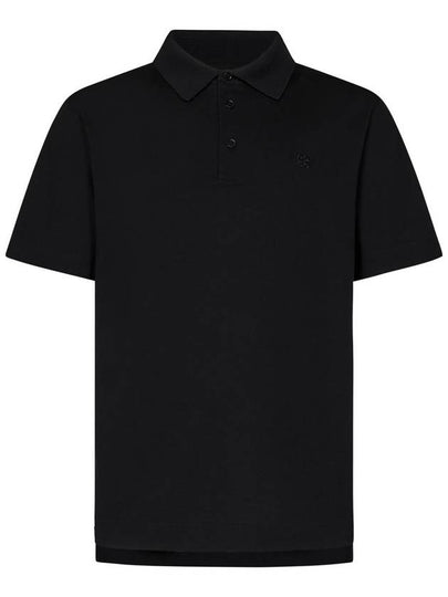 Embroidered Logo Cotton Polo Shirt Black - GIVENCHY - BALAAN 2