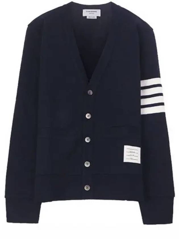 Classic V-Neck 4 Bar Stripe Cardigan Navy - THOM BROWNE - BALAAN 2