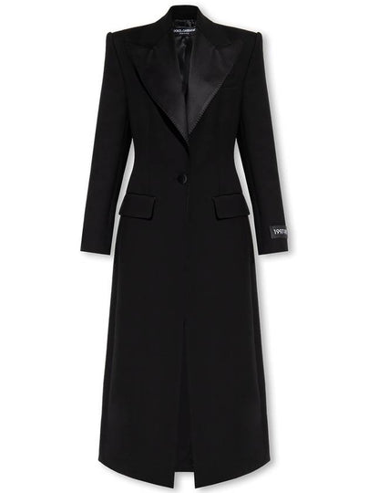 Virgin Wool Breasted Single Coat Black - DOLCE&GABBANA - BALAAN 2