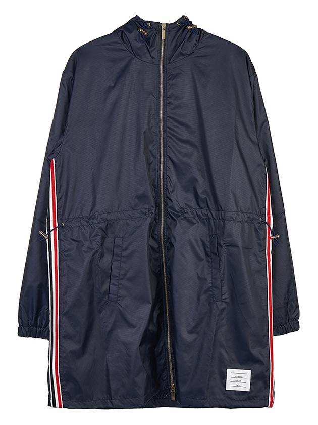 Men's Three Stripes Ripstop Hooded Parka Navy - THOM BROWNE - BALAAN 2