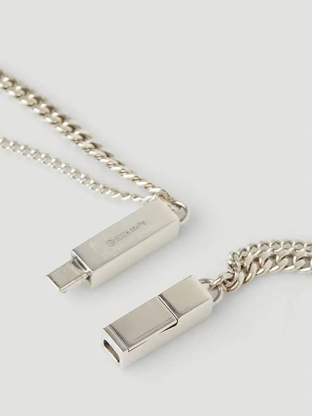 Double Curb Chain Logo Necklace Silver - BOTTEGA VENETA - BALAAN 5