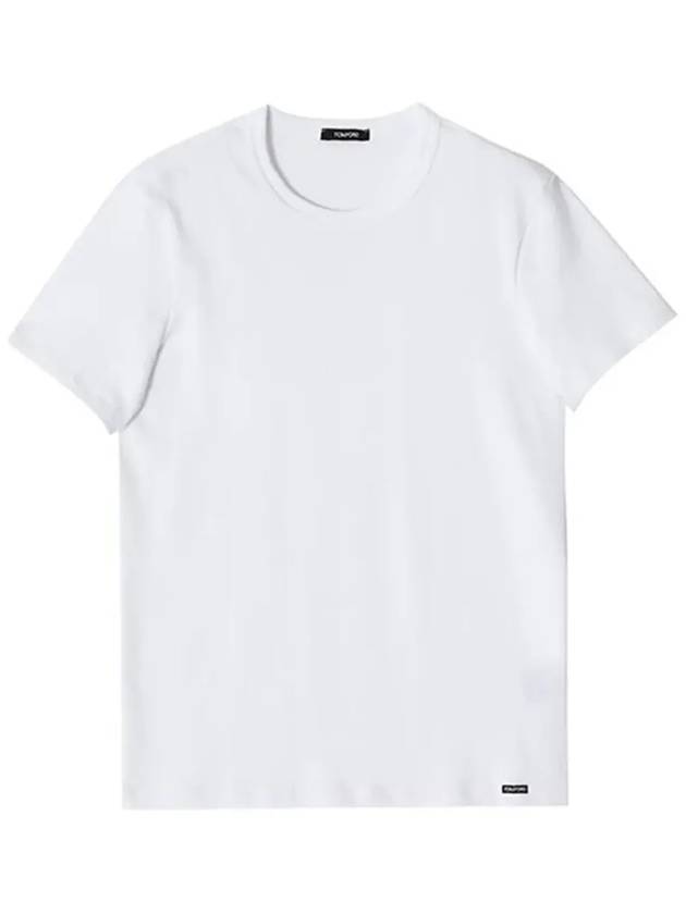 Cotton Crew Neck Short Sleeve T-Shirt White - TOM FORD - BALAAN 5