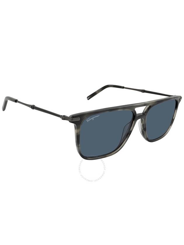 Salvatore Ferragamo Blue Browline Men s Sunglasses SF966S 003 57 - SALVATORE FERRAGAMO - BALAAN 4