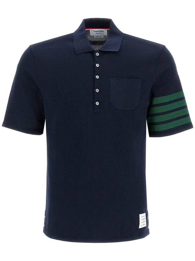 4-Bar Stripe Polo Shirt Navy - THOM BROWNE - BALAAN 2