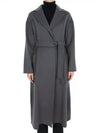 Women's S Nina Belted Wool Single Coat Grey - MAX MARA - BALAAN 2