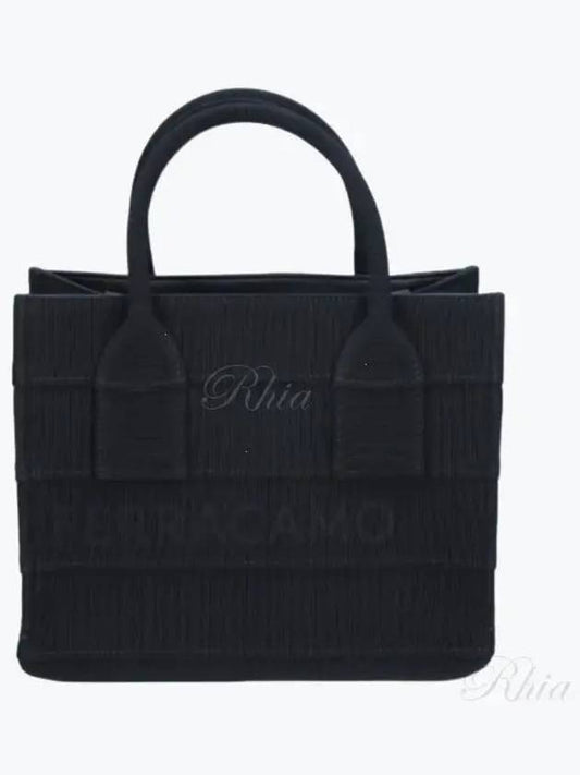 Logo Signature Tote Beach Bag Black - SALVATORE FERRAGAMO - BALAAN 2