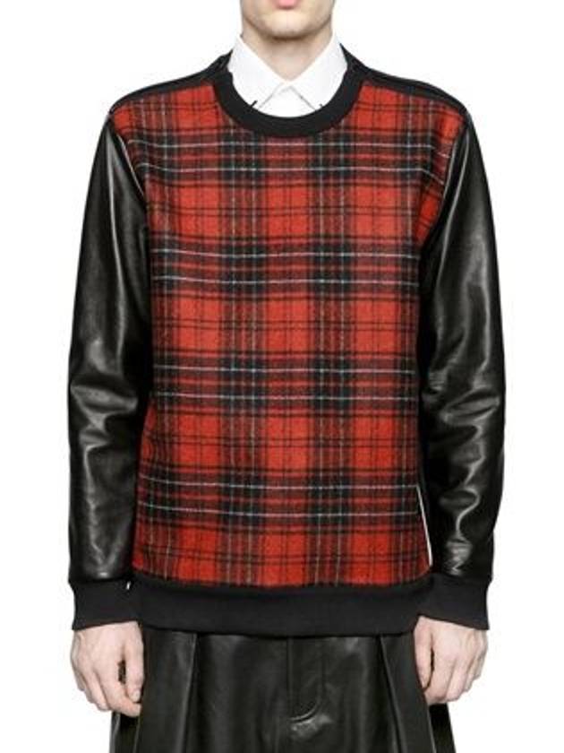 Tartan wool and leather sweatshirt - GIVENCHY - BALAAN 1