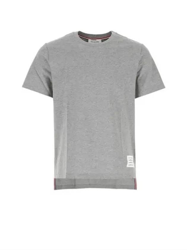 Men's Side Slit Relaxed Short Sleeve T-Shirt Light Grey - THOM BROWNE - BALAAN 2