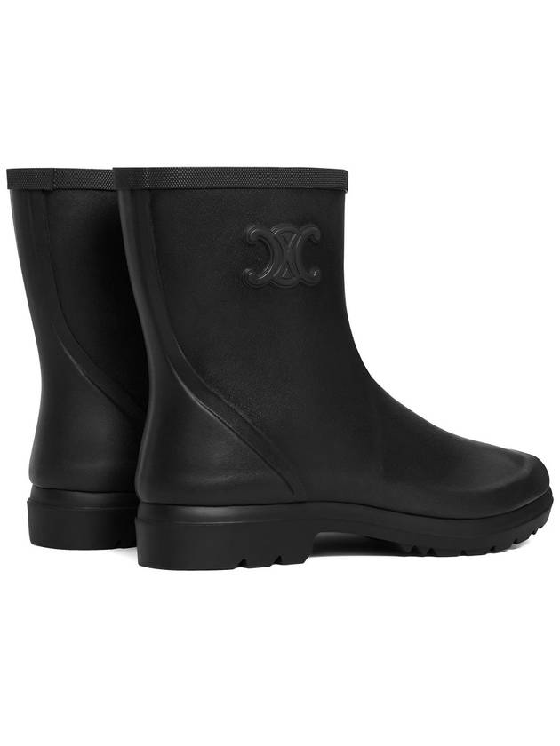 Logo Patch Natural Rubber Mid Rain Boots Black - CELINE - BALAAN 4