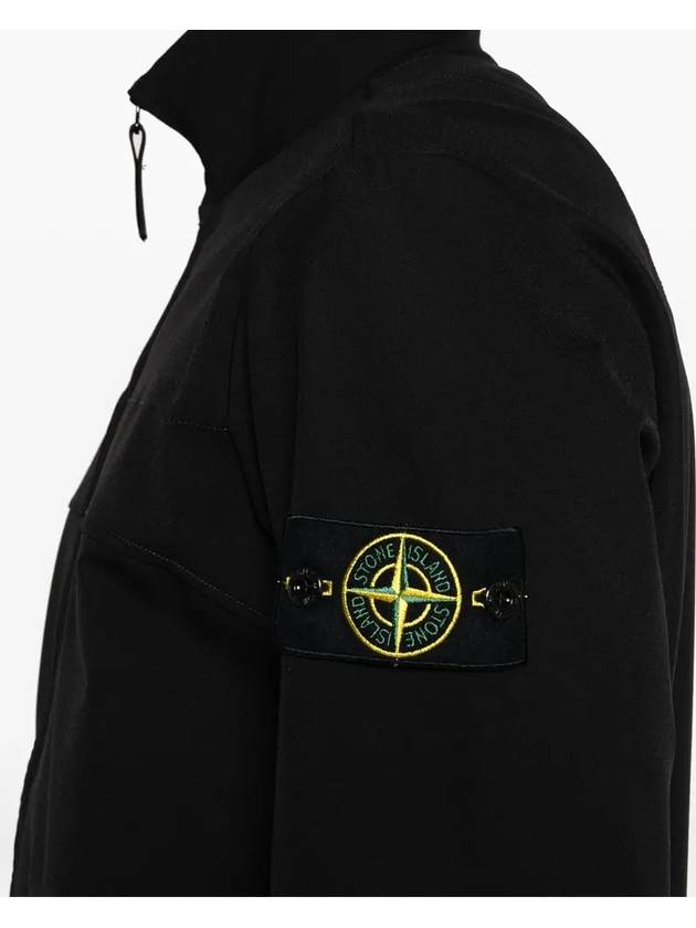 Logo Badge Zipper Comfort Fit Fleece Track Jacket Black - STONE ISLAND - BALAAN 6