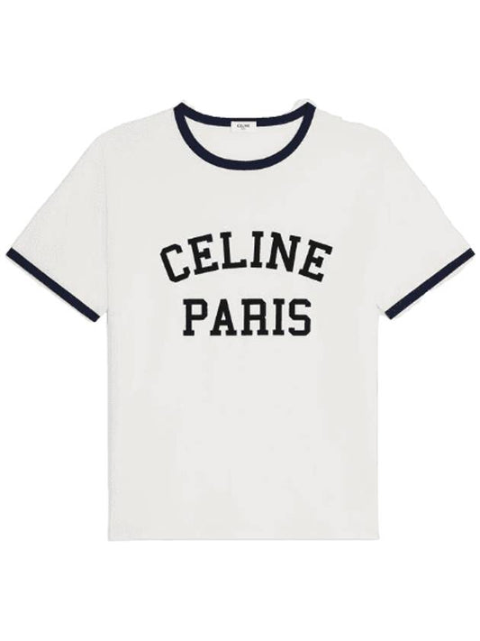 Paris Loose Cotton Jersey Short Sleeve T-Shirt White - CELINE - BALAAN 1