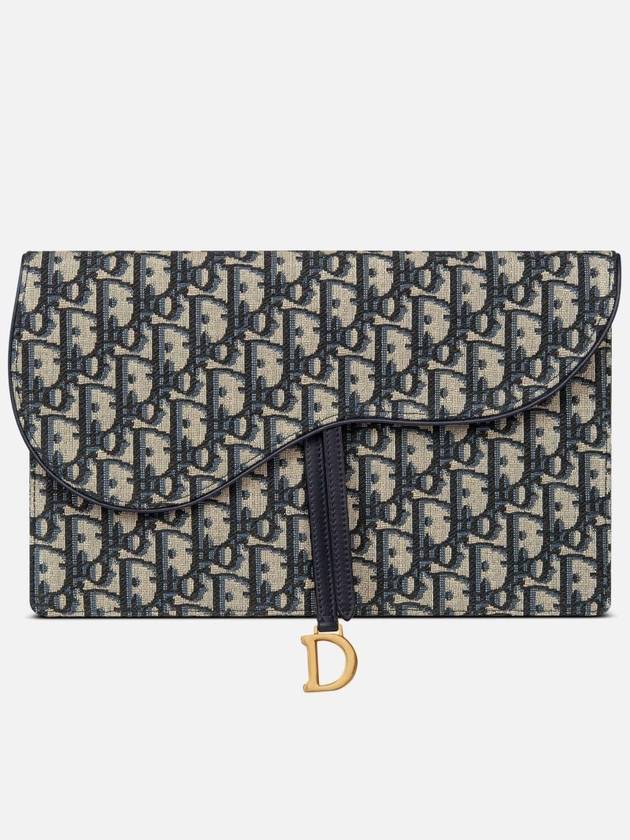 Saddle Pouch Blue  Oblique Jacquard - DIOR - BALAAN 2