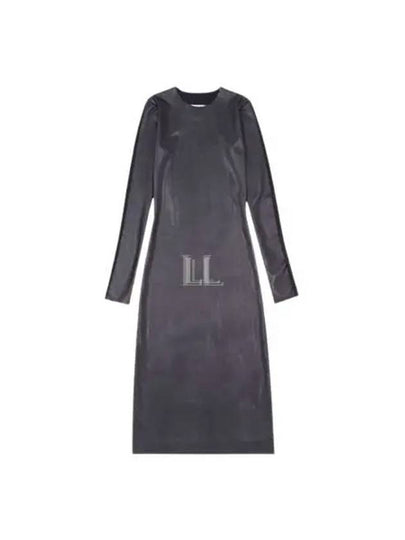 Logo Faux Leather Midi Dress Black - MAISON MARGIELA - BALAAN 2