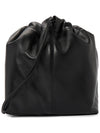 Drawstring Leather Small Cross Bag Black - JIL SANDER - BALAAN 4