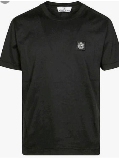 Logo Patch Short Sleeve T-Shirt Black - STONE ISLAND - BALAAN 2