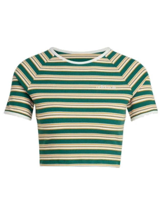 80s Rib Stripe Crop Baby Short Sleeve T Shirt Green - ADIDAS - BALAAN 2