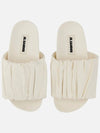 Pleated Padded Leather Slippers White - JIL SANDER - BALAAN 4