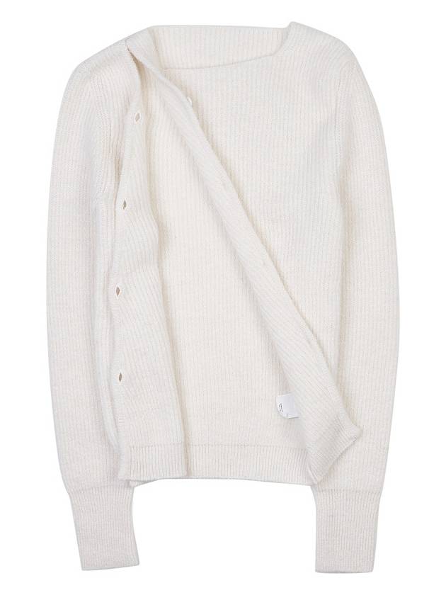 La Maille Pau Asymmetric Cardigan White - JACQUEMUS - BALAAN 8