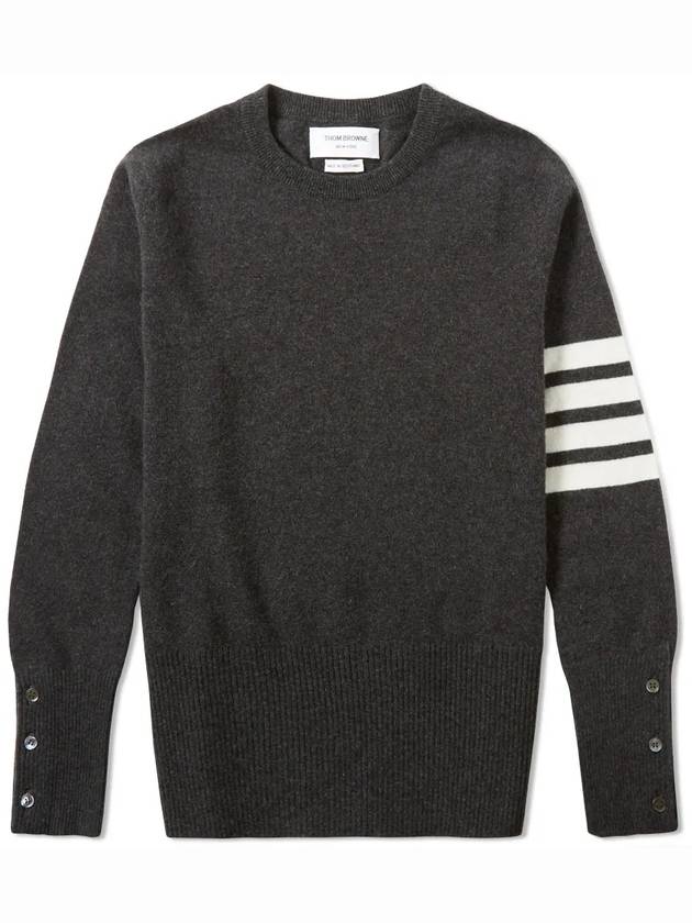 Diagonal Classic Cashmere Knit Top Dark Grey - THOM BROWNE - BALAAN 2