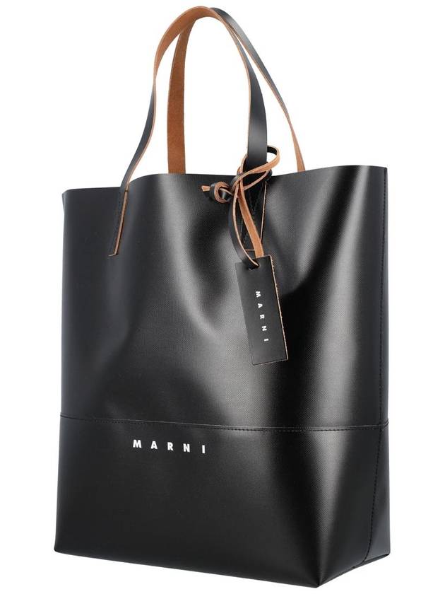 Tribeca Logo Print Tote Bag Black - MARNI - BALAAN 4