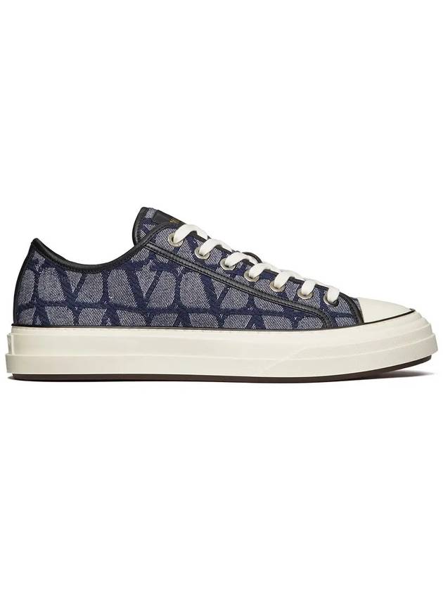 Toile Iconographe Low Top Sneakers Navy - VALENTINO - BALAAN 3