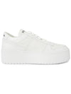 Downtown Bold Leather Low Top Sneakers White - PRADA - BALAAN 5