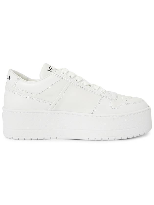 Downtown Bold Leather Low Top Sneakers White - PRADA - BALAAN 5