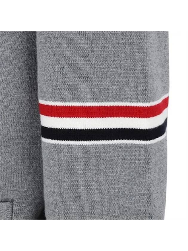 Milano Stitch Sprite Armband Cotton V-neck Cardigan Light Grey - THOM BROWNE - BALAAN 4