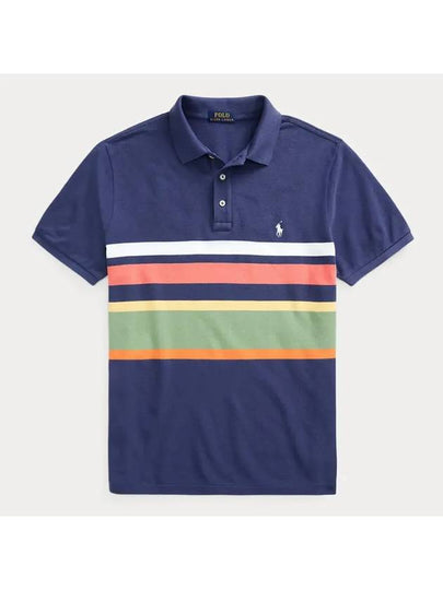 Logo Striped Polo Shirt Navy - POLO RALPH LAUREN - BALAAN 2