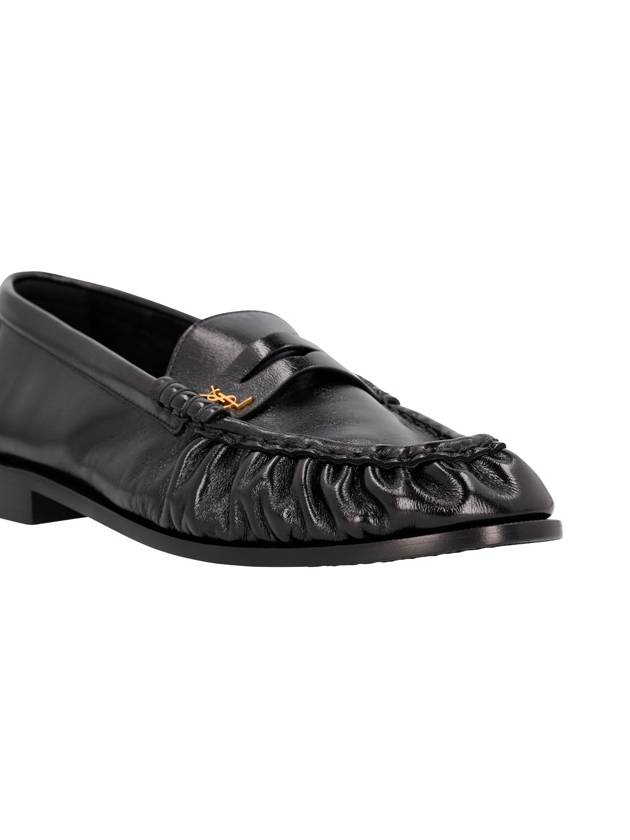 Le Signature Cassandre Logo Plaque Lamb Skin Loafer Black - SAINT LAURENT - BALAAN 5