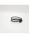 Tournis Tresse Leather Bracelet Noir - HERMES - BALAAN 4