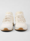 Leather Low Top Sneakers Ivory - PRADA - BALAAN 3