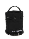 Wheel Drawstring XS Bucket Bag Black White - BALENCIAGA - BALAAN 2