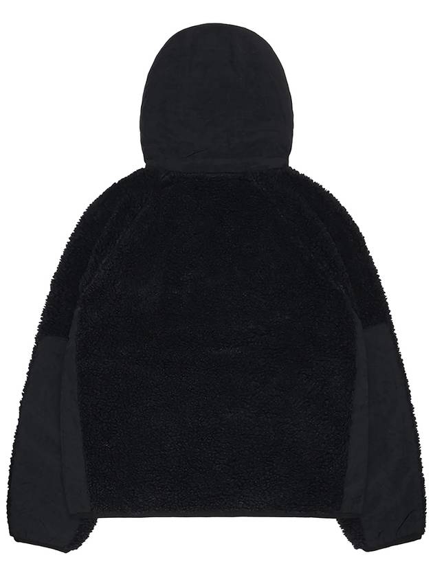 Sherpa Panel Hooded Jacket Black - STUSSY - BALAAN 3