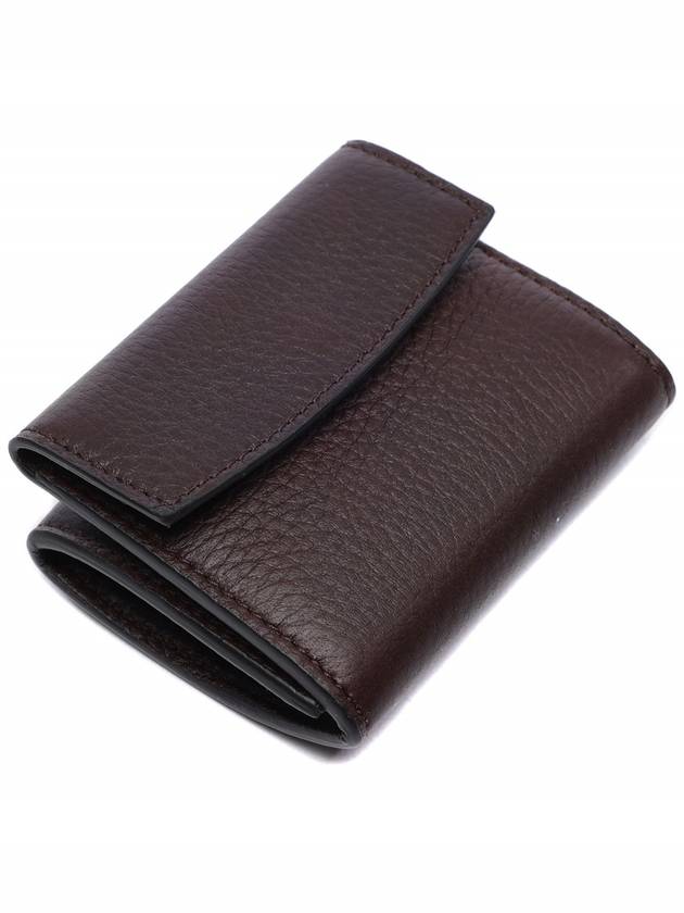 Trifold Stitched Leather Half Wallet Brown - MAISON MARGIELA - BALAAN 6