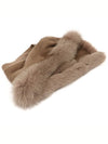 100 cashmere fox fur brown hooded shawl muffler - DIOR - BALAAN 5