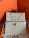 Mini Pop H Pendant Necklace Gold Blue Lin - HERMES - BALAAN 2