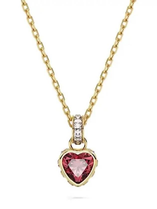 Stilla Heart Necklace Red Gold - SWAROVSKI - BALAAN 3