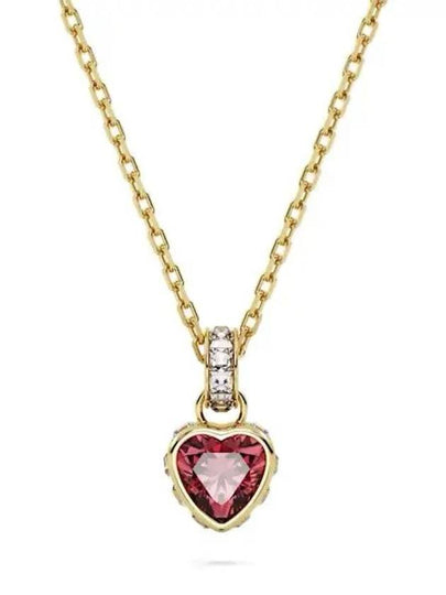 Stilla Heart Necklace Red Gold - SWAROVSKI - BALAAN 2