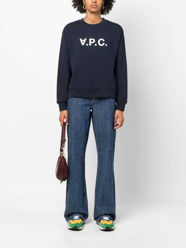 Elisa Logo Print Sweatshirt Navy - A.P.C. - BALAAN 3