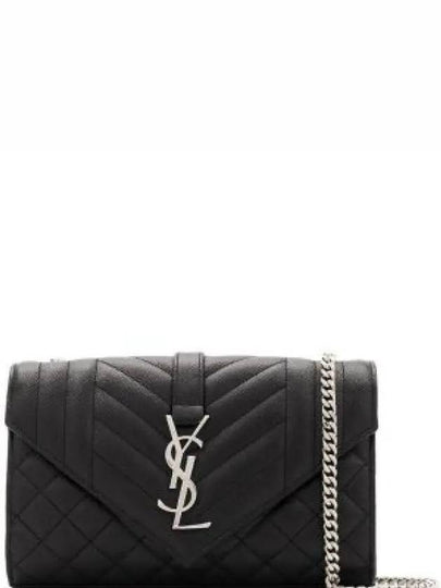 Quilted Envelope Small Shoulder Bag Black - SAINT LAURENT - BALAAN 2