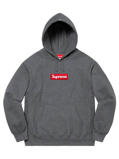 Box Logo Hooded Sweatshirt Charcoal - SUPREME - BALAAN 1